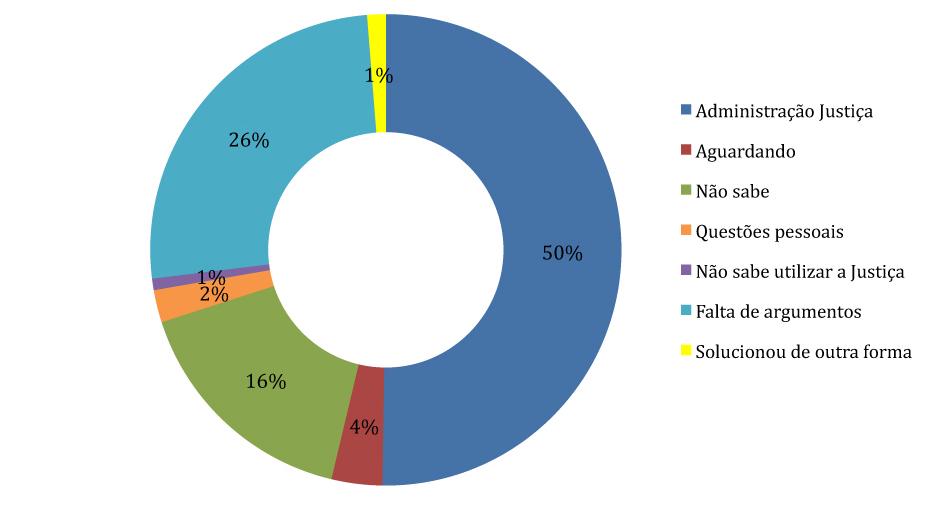 gráfico 13: MOTIvAçãO DOS que NãO PROCURARAM O JUDICIáRIO EM