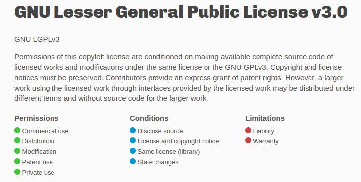 LGPL (Lesser General Public License) Derivada da GPL Principal diferença: um projeto