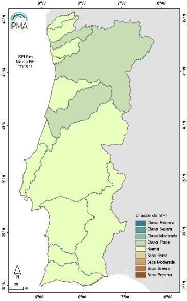 IV. Índice de seca SPI O índice SPI (Standardized Precipitation Index- Índice padronizado de precipitação) quantifica o défice ou o excesso de precipitação em diferentes escalas temporais 2, que