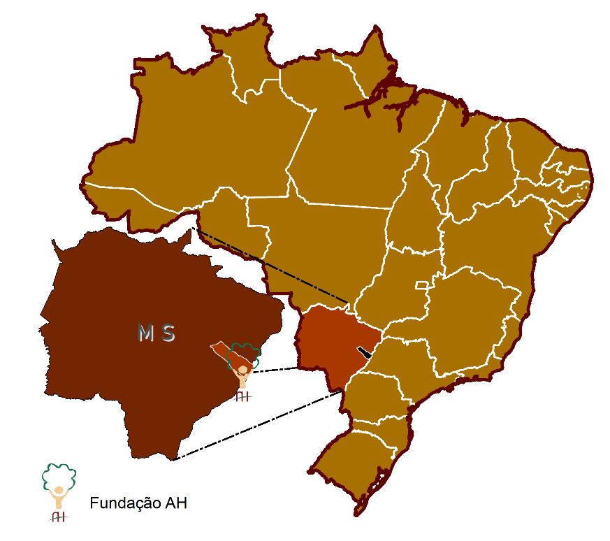 Localização A Fundação AH está localizada na Rodovia MS 395 (Brasilândia sentido Bataguassu), 27 km, sede a esquerda, Fazenda Córrego Azul, Zona Rural.