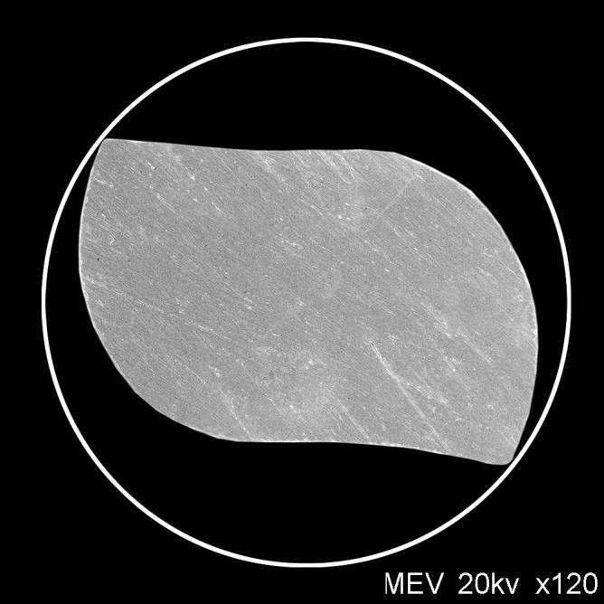 O acabamento de superfície da haste helicoidal cônica apresentou-se com qualidade aparentemente inferior ao observado nos instrumentos Revo-S apresentando uma superfície mais