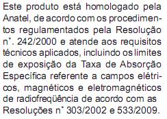 modelo CT50BTSC, nº de homologação 2616-15-7239.