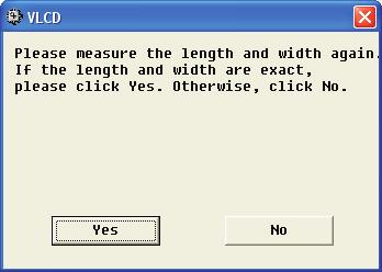 Se a medida não for igual a selecionada anteriormente, ao clicar em OK, sobe uma outra tela pedindo para salvar