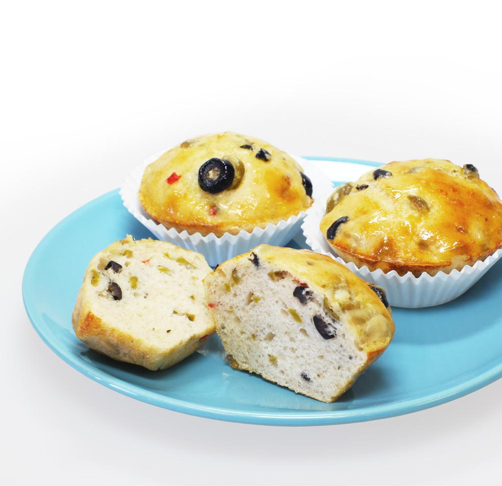 Mini Muffins com Azeitonas Verdes e Pretas Os momentos mais leves para um lanche cheio de imaginação. Pequenos de formato, mas grandes em sabor.