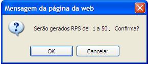 7.1 GERAÇÃO DE RPS - Na opção RPS, clique em Geração.