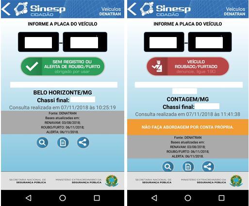 O SERPRO disponibiliza para download o aplicativo SINESP CIDADÃO, para validação de