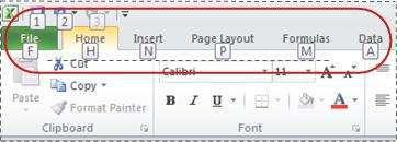 13 Atalhos de teclado no Excel 2010 Acesso do teclado à faixa fita Se você for iniciante na faixa, as informações nesta seção podem ajudar você a entender o modelo de atalho do teclado da faixa A