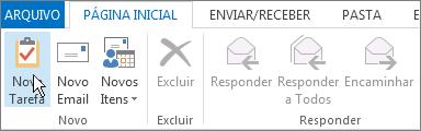 Atalho do teclado Para criar uma nova tarefa, pressione Ctrl+Shift+K Imprimir uma mensagem de email, um contato, um item de calendário ou uma tarefa Em Arquivo > Imprimir, você pode imprimir itens