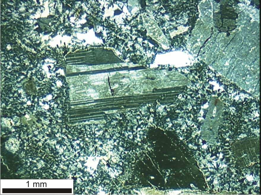 Figura 12 - Foto do riodacito em microscopia, LP, com aumento de 25x.