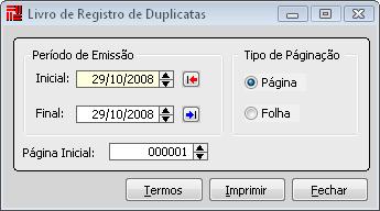 Livro de Registro de Duplicatas O livro registro de duplicatas, é exigido pela legislação federal e demonstra todas as duplicatas a receber emitidas em um determinado período, bem como a data de seu