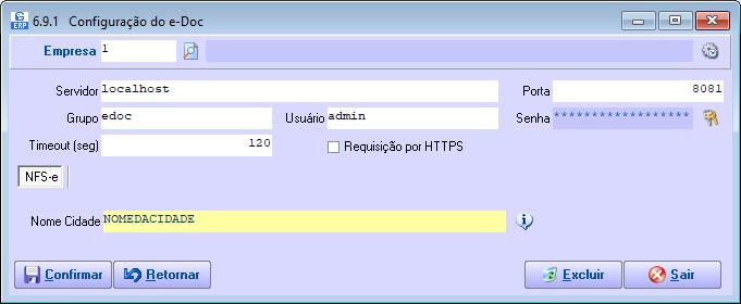 Filtre a empresa de trabalho para realizar a configuração.