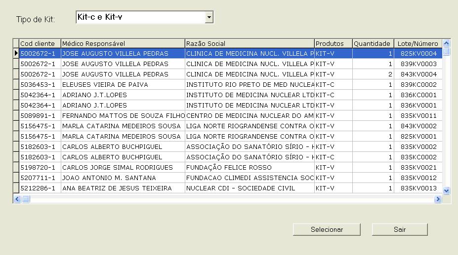 2.5. Impressão de Etiquetas e Nota Fiscal de Kits ( Reagentes Liofilizados) 2.6.