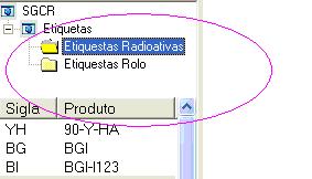 Escolher Etiquetas Radioativas ou Etiqueta Rolo - Se for etiqueta Amarelo II, selecionar etiqueta radioativa, - Se for etiqueta Branco I ou Amarelo III, selecionar a opção