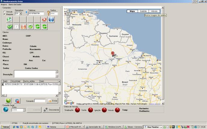 Funcionamento do sistema Operador -Executa as medições a partir do software instalado no computador. - Visualiza mapas e sinalisa status e leitura do veículo.