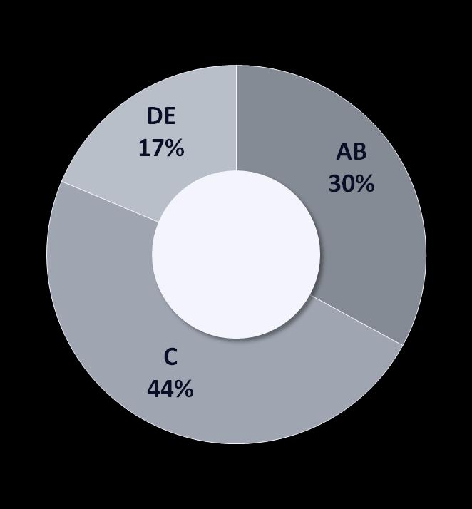 77% PÚBLICO ENTRE AS CLASSES SOCIAIS