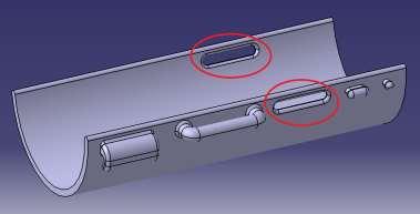 2 SISTEMA DE GARRAS LATERAIS O primeiro sistema foi desenvolvido criando-se uma espécie de garra nas laterais da órtese para fixar grampos metálicos onde seriam costuradas as fitas de velcro, a ideia