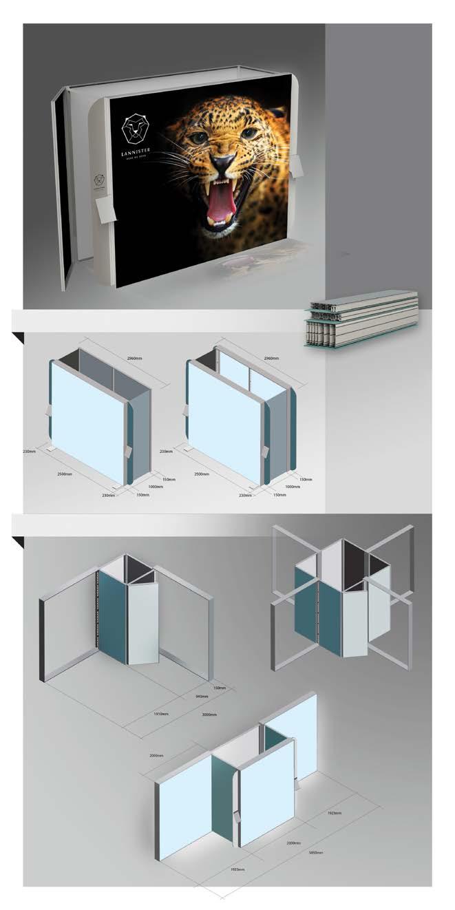 CAIXAS Com áreas de arrumação CAIXAS S T A N D S C O M A R R U M A Ç Ã O - E X I B Stands com caixa de luz + área