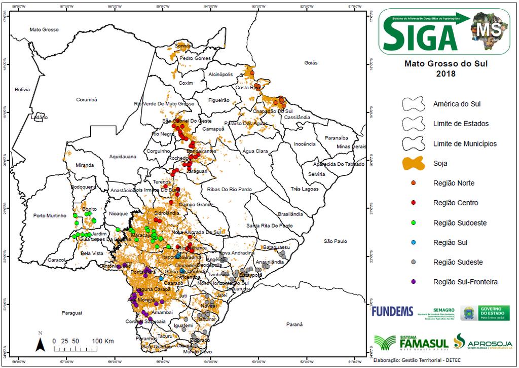 Acompanhamento de Safra Circular 279/2018 Soja-2018/2019 Na primeira semana do mês de outubro deu-se continuidade ao acompanhamento do plantio da soja 2018/2019-1ª safra.