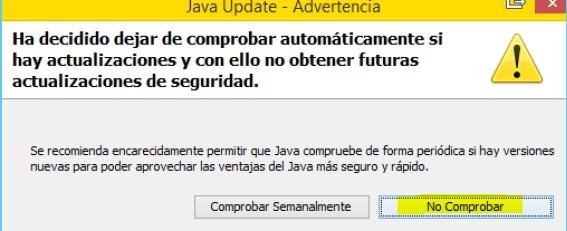 atualizações automaticamente" Na janela que surgir, confirme a ação em Não comprovar (Caso