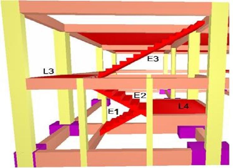Como o lançamento das vigas, pilares e lajes já foi efetuado, precisamos completar o modelo estrutural fazendo o lançamento dos elementos inclinados, ou seja, as escadas, então a partir do