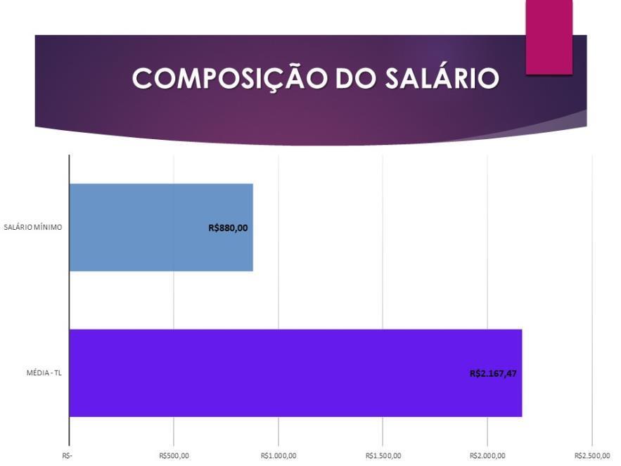 Gráfico 1: Composição do salário De acordo com os dados do RAIS/CAGED (2016) a média salarial do município de Três Lagoas é em média R$ 2.