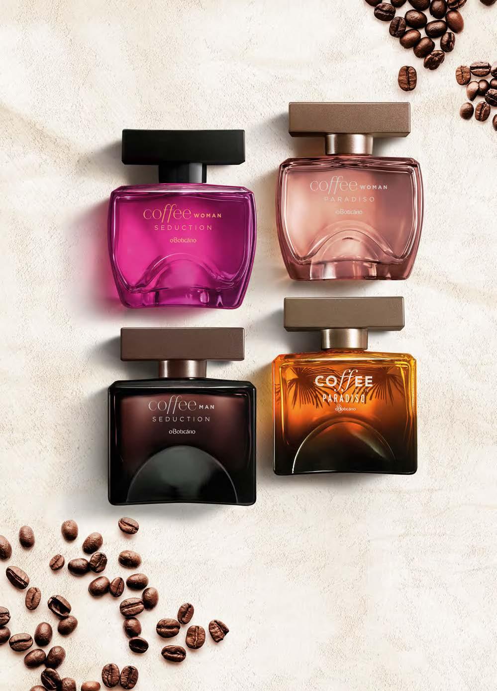 PERFUMARIA COFFEE COFFEE WOMAN SEDUCTION COLÔNIA, 100 ml 74032 R$ 129,90 R$ 99,90 economize R$ 30,00 Notas sedutoras florais e frutais com um toque quente de chocolate branco e extrato de café.