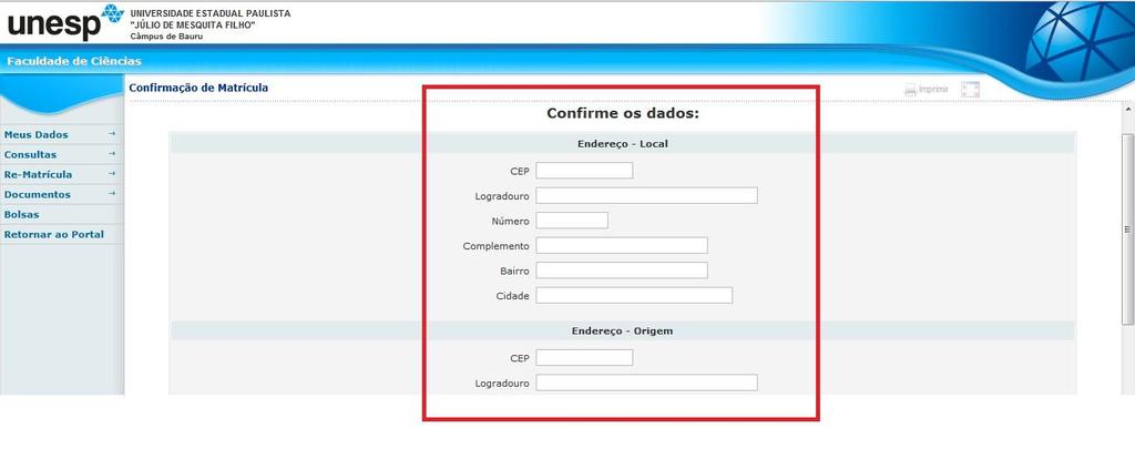 - Conferir a Tela de Matrícula e verificar se as disciplinas/horários estão corretos com o que necessitam e selecionar