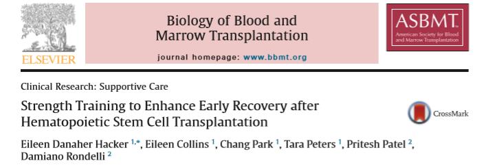 Exercícios de fortalecimento, endurance e flexibilidade durante internação para transplante contribui para minimizar perda de função física