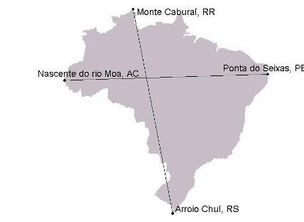 Extremos pontos do Brasil Em termos de posição, a localização do território brasileiro é considerada a partir de vários fatores.