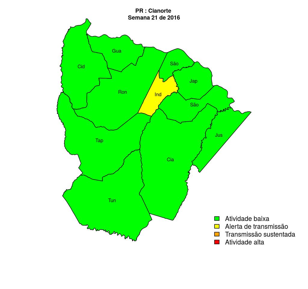 Regional Cianorte Cidade Gaúcha Jussara Tuneiras do Oeste Cianorte Guaporema Indianópolis Japurá Rondon São Manoel do Paraná São Tomé Tapejara Tabela 11.