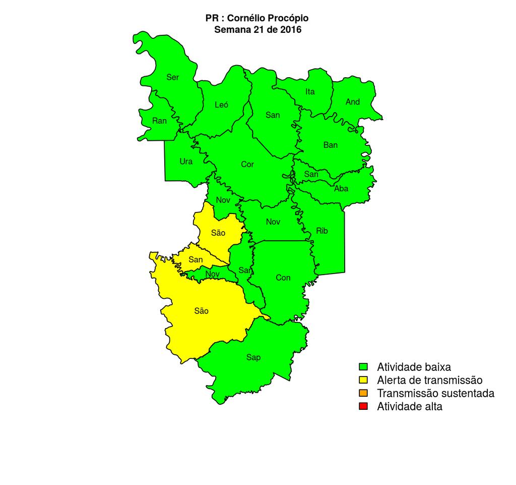 Regional Cornélio Procópio Itambaracá Andirá Bandeirantes Congonhinhas Cornélio Procópio Leópolis Nova América da Colina Nova Fátima Nova Santa Bárbara Rancho Alegre Ribeirão do Pinhal Santa Amélia