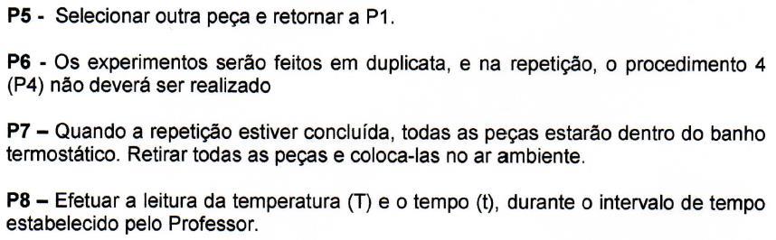 EXPERIMENTO 2: DETERMINAÇÃO DA VARIAÇÃO DA TEMPERATURA COM O TEMPO NO CENTRO DE