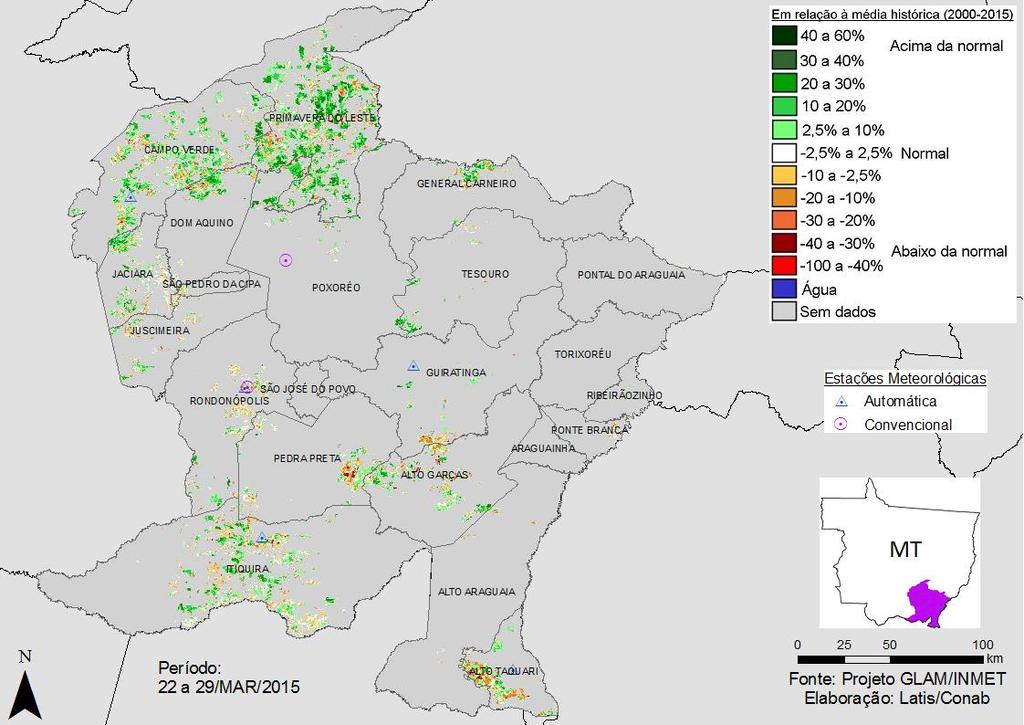 período, 78% das lavouras com médio e alto padrão.