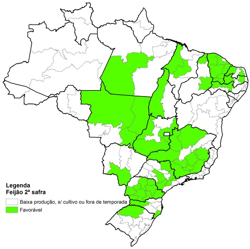 Figura 26 Condição hídrica geral para o cultivo nos principais estados produtores do Brasil Fonte: Conab/IBGE.