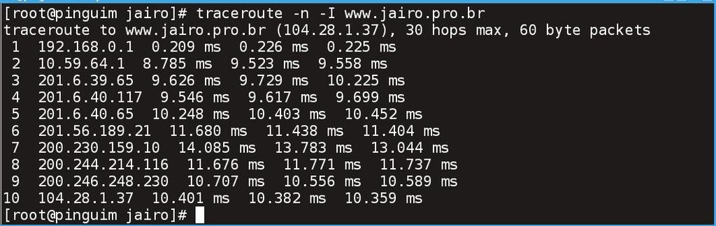 Seguindo este procedimento, traceroute engenhosamente usa a mensagem de retorno icmp Tempo excedido para construir uma lista de roteadores por onde o datagrama segue desde a origem até o destino.