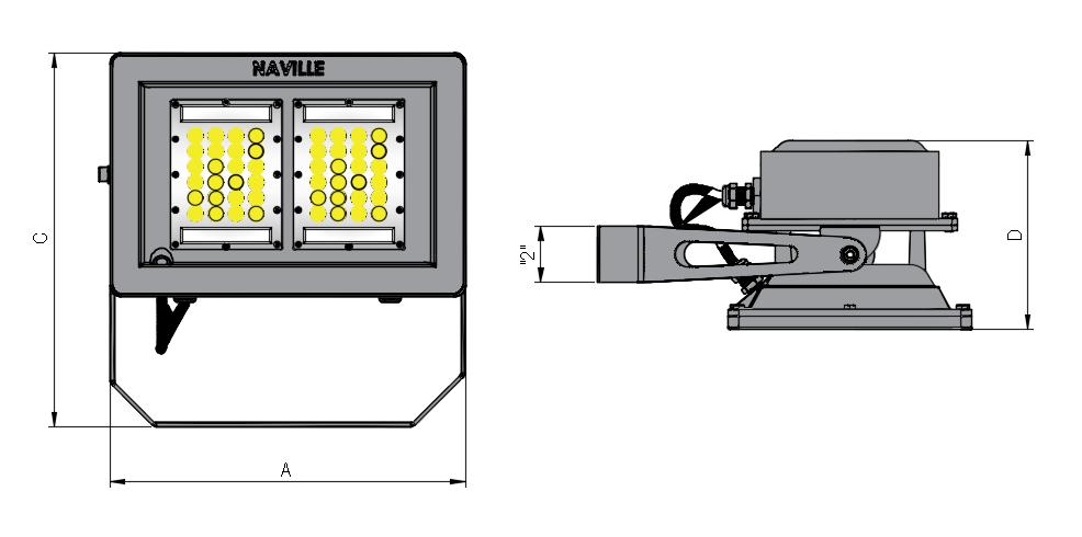 Instalação Mecânica Código Dimensões (mm) A ØB C D Peso (Kg) EZL/R6/150C EZL/R6/200C 318 Prensa cabo 3/4 BSP para cabo Ø8,5mm ~ 11,5mm FIXAÇÃO PARA ALVENARIA, CRUZETA PARA POSTE OU SUPORTE ESPECIAIS