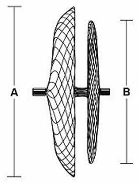 46 Figura 7. Prótese AMPLATZER para oclusão do forame oval patente. Nota-se discos de tamanhos diferentes, sendo o disco direito (A) maior do que o esquerdo (B). Figura 8A Figura 8B Figura 8.