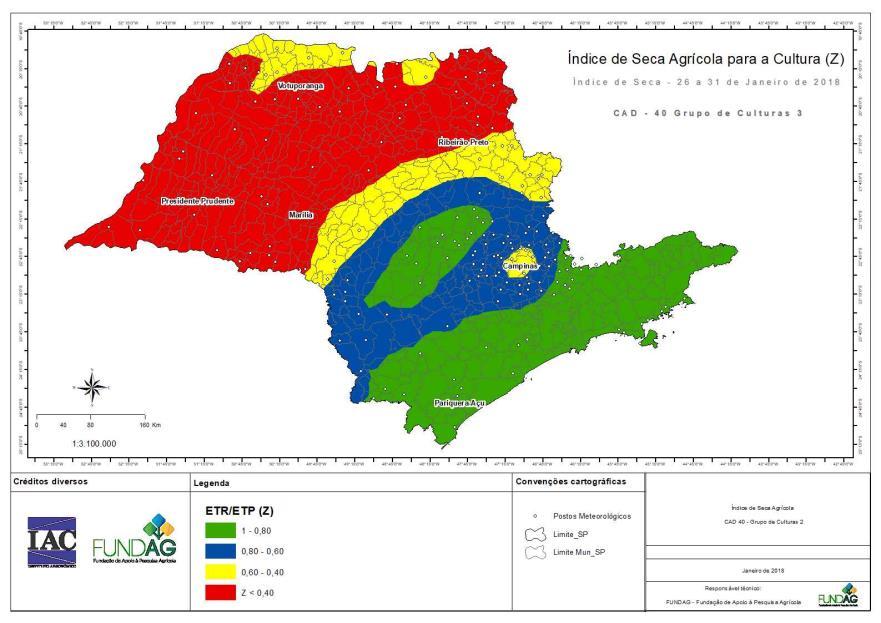 Características agrícolas A análise temporal e espacial da seca sob o ponto de vista agrícola s demonstrada nos mapas abaixo.