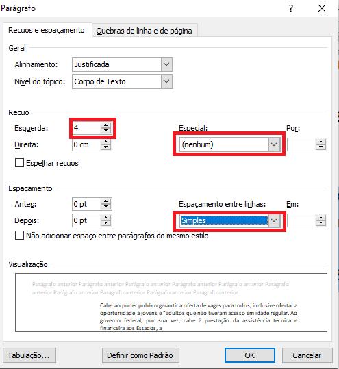 abrirá a tela abaixo. c) Modifique a fonte para 10.