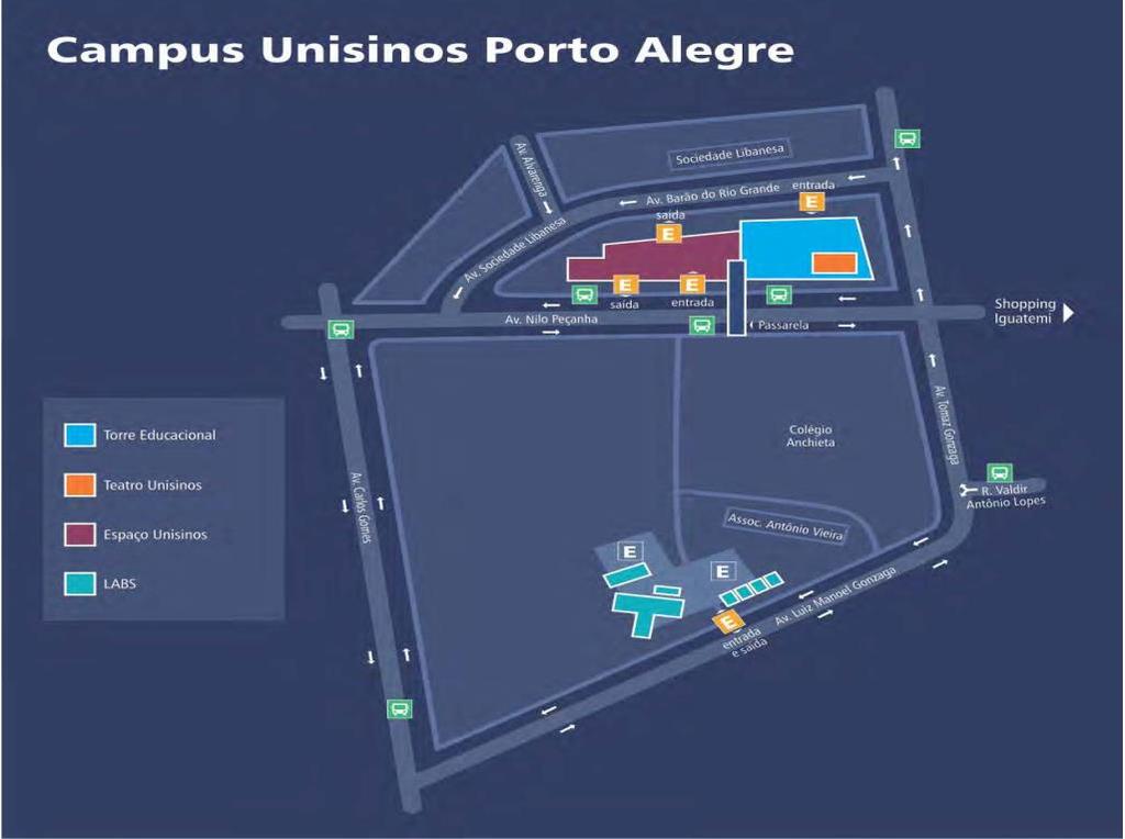 Características Campus Porto Alegre Inaugurado em 2017. Infraestrutura Área do Campus: 1,38 Ha Área construída: 54.485 m² Capacidade: 10.