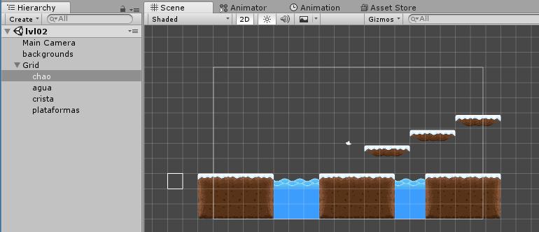 Lembre-se que você pode criar quantos tilemaps quiser dentro do Grid, isso ajuda na sua manipulação e organização dos objetos na cena.