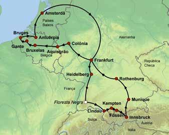 Amsterdã / Países Baixos Alemanha Romântica e Benelux 1 Dia / Domingo Frankfurt Chegada ao aeroporto de Frankfurt e traslado ao hotel. Resto do dia livre à sua disposição.