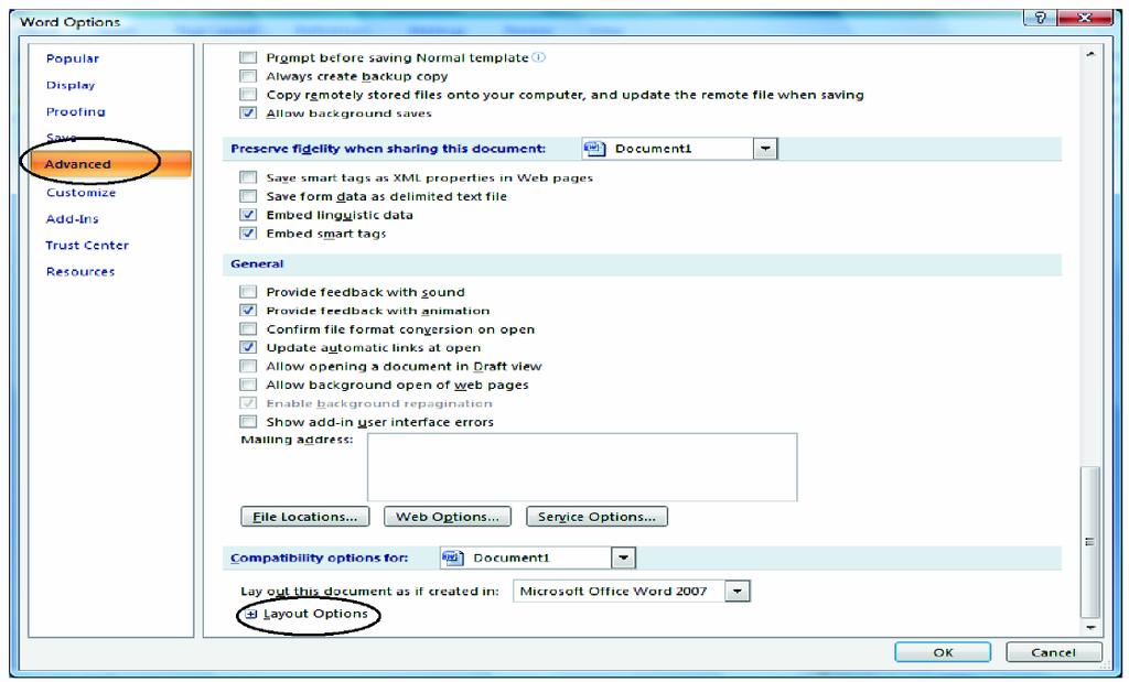 Windows Vista 32-Bit/64-Bit 1. Clique no botão do Office e clique no botão [Word Options] (Opções do Word).