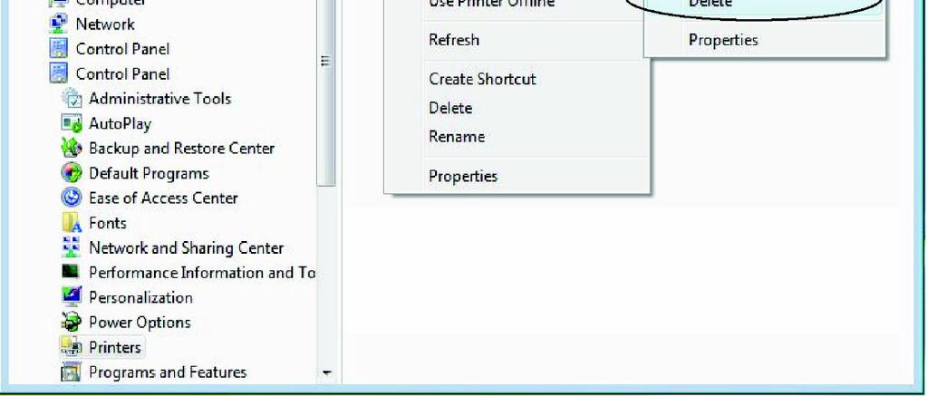 Clique no menu Start (Iniciar) do Windows e selecione Settings (Configurações) Printers (Impressoras) para