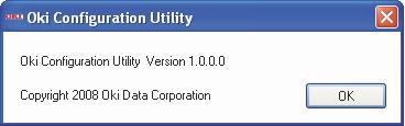 6. A caixa de diálogo Oki Configuration Utility (Utilitário de Configuração