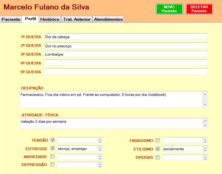 Obs: A busca é feita sobre a 1ª Queixa no formulário "Perfil".