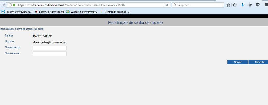 Ao selecionar o Link é solicitado o preenchimento de alguns campos e a definição de senha. Se o processo já foi realizado uma vez vai solicitar a troca da senha.