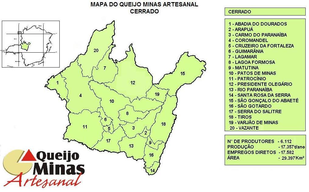 25 Figura 3. Mapa do estado de Minas Gerais destacando a Microrregião do Cerrado, listando os municípios componentes. Fonte: EMATER MG, 2017. 2.2.1.2. Microrregião de Araxá Araxá está localizada no Planalto de Araxá no sudoeste do estado.