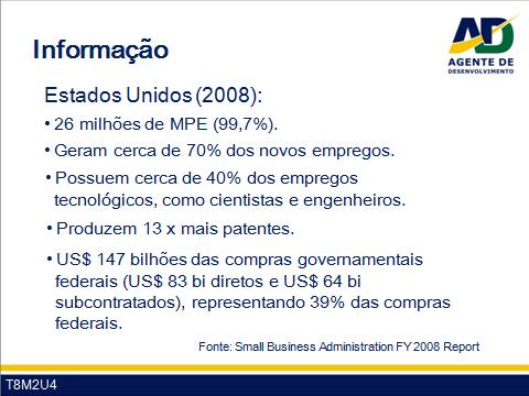 Guia do Facilitador Curso para de Agentes de Desenvolvimento 8 velozes no desenvolvimento de soluções, são, por exemplo, significativas na estratégia de inovação da Agência Espacial Norte-Americana