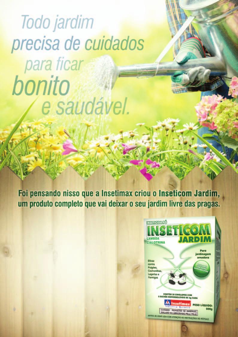 Ingrediente Ativo: Lambda-Cialotrina 10% Grupo Químico: Piretróide Formulação: Pó Molhável Inseticida pó INSETICOM JARDIM é um produto para uso em dose única, elaborado com Lambda- Cialotrina, e